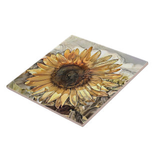 Carreau Aquarelle Big Tournesol Collection élégante