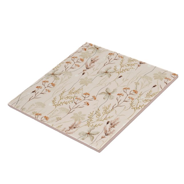 Carreau Aquarelle Boho motif floral (Côté)
