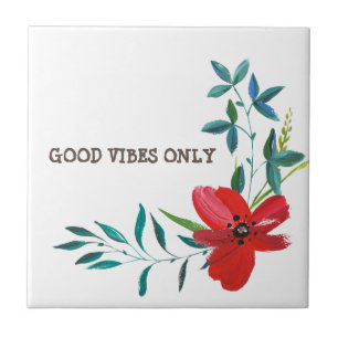 Carreau Aquarelle Bonnes Vibrations Uniquement