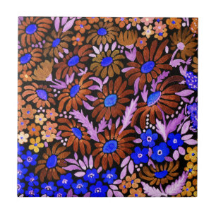 Carreau Aquarelle camomille prairie fleurs champ floral d