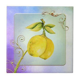 Carreau Aquarelle Citrons Carrelage en céramique artistiqu