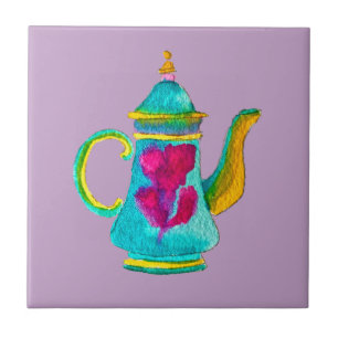 Carreau Aquarelle couleur turque teapot