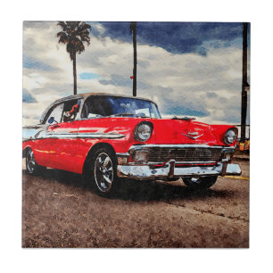 Carreau Aquarelle de Chevrolet Bel Air 1956