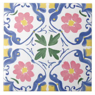 Carreau Aquarelle de jardin folklorique