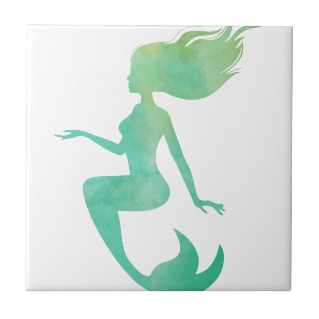 Carreau Aquarelle de Mermaid (Devant)