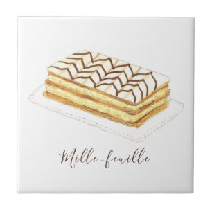 Carreau Aquarelle de pâtisserie de feuille de ille