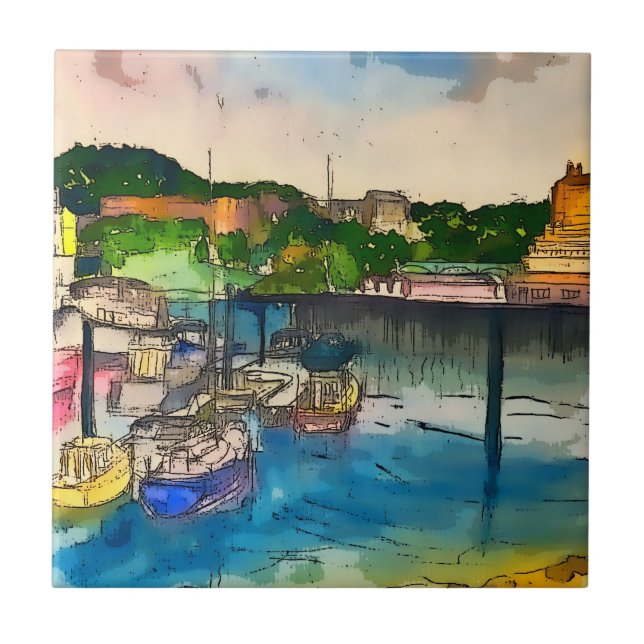 Carreau Aquarelle de Scarborough (Devant)