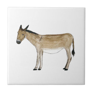 Carreau Aquarelle des animaux de ferme Donkey Farm Animaux