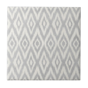 Carreau Aquarelle en pastel aztèque grise Ikat doucement