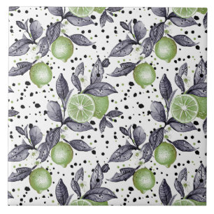 Carreau aquarelle esquissée détaillée de feuilles verts, c