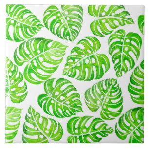 Carreau Aquarelle feuille Monstera