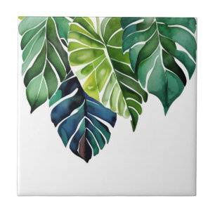 Carreau Aquarelle Feuilles tropicaux
