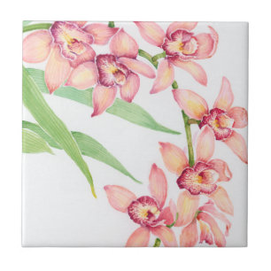 Carreau Aquarelle Fleurs roses