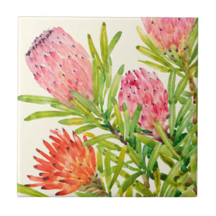 Carreau Aquarelle Fleurs tropicales