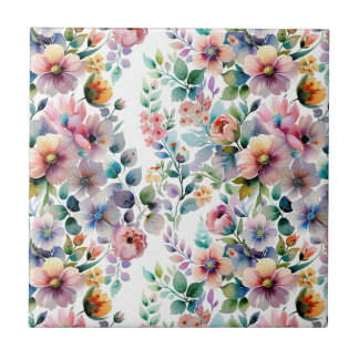 Carreau Aquarelle Floral Motif sans joint