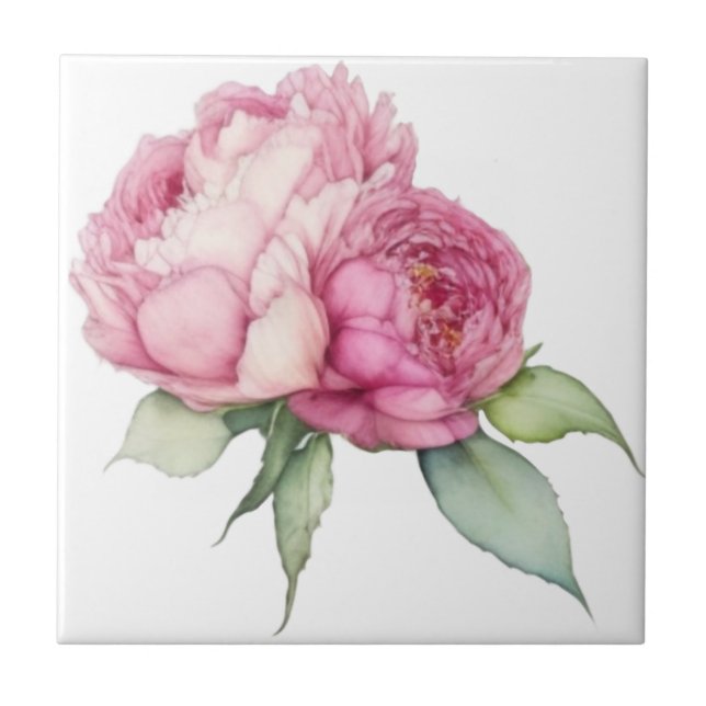 Carreau Aquarelle florale rose pis rose roses roses (Devant)