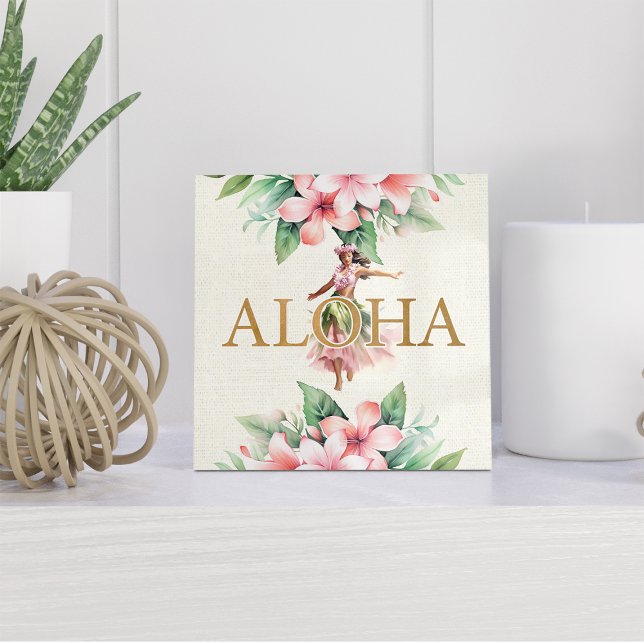 Carreau Aquarelle Hula Girl Aloha Hawaiian Carrelage en cé (Watercolor Hula Girl Aloha Hawaiian Ceramic Tile)