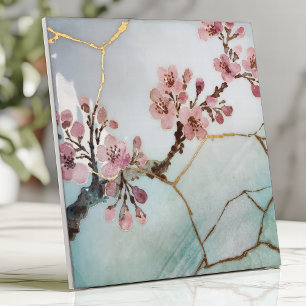 Carreau Aquarelle japonaise Cerisier Kintsugi