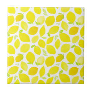 Carreau Aquarelle jaune clair Motif citron