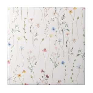 Carreau aquarelle limbe pâle rose