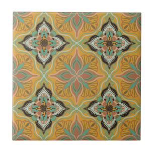 Carreau Aquarelle Marocaine Jaune Carrelage Floral