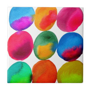 Carreau Aquarelle néon motif art abstrait couleur vive