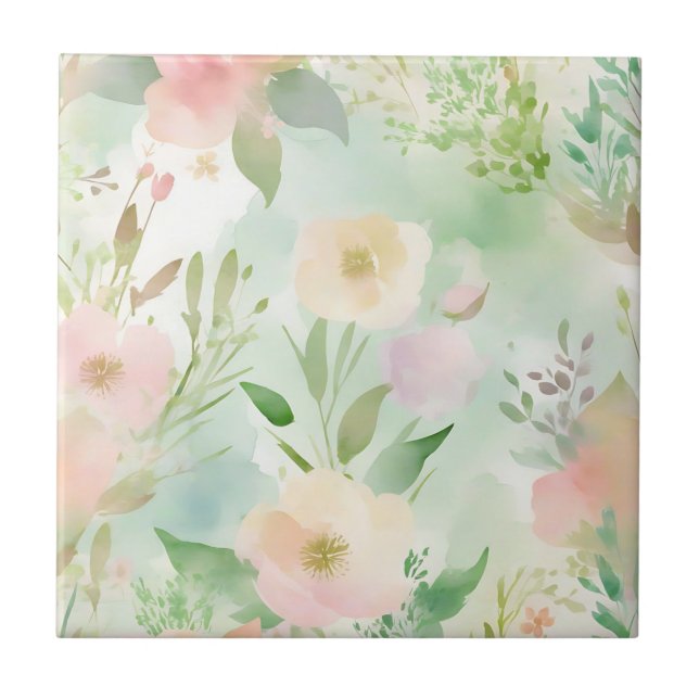 Carreau Aquarelle Pastel Springtime (Devant)
