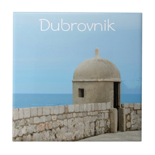 Carreau Aquarelle peinture de la muraille de Dubrovnik (Devant)