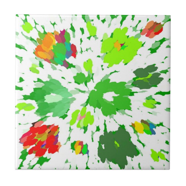 Carreau Aquarelle Pop Art Carrelage floral (Devant)