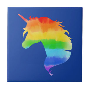 Carreau Aquarelle Rainbow Unicorn