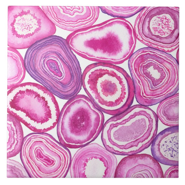 Carreau Aquarelle rose (Devant)