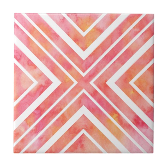 Carreau Aquarelle rose de rose de rose (Devant)