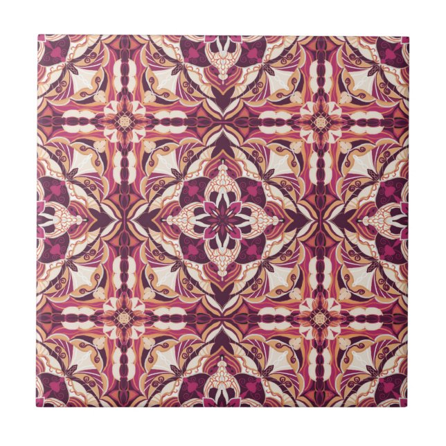 Carreau Aquarelle Rouge Azulejo Carrelage espagnol (Devant)