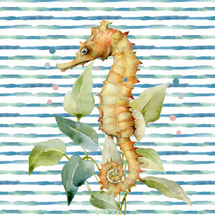 Carreau Aquarelle SEAHORSE -Côtier, Plage nautique