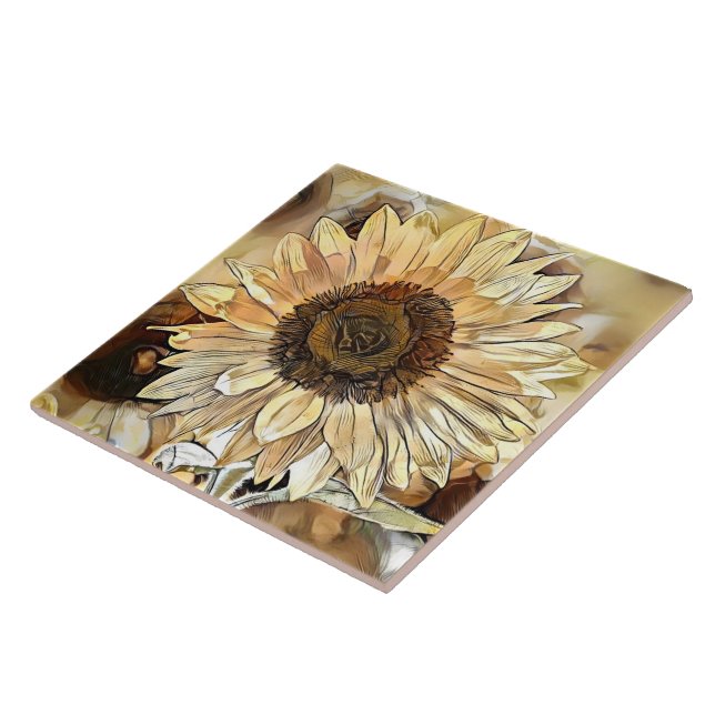 Carreau Aquarelle Shine Sunflower Collection élégante (Côté)