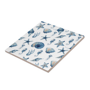 Carreau Aquarelle sous le Motif de mer