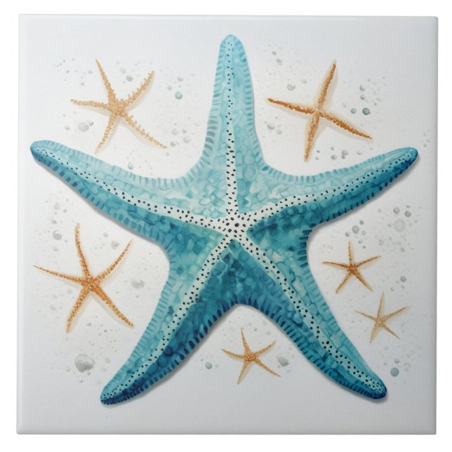 Carreau Aquarelle turquoise (Devant)