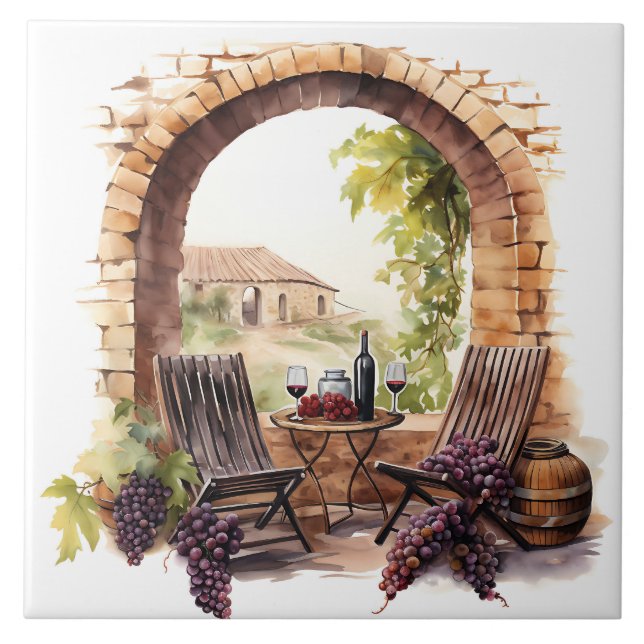Carreau Aquarelle Vineyard (Devant)