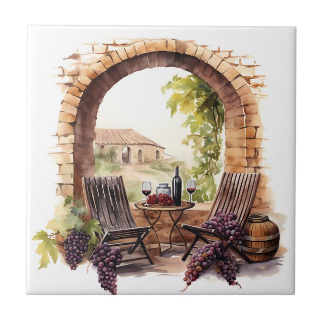 Carreau Aquarelle Vineyard (Devant)