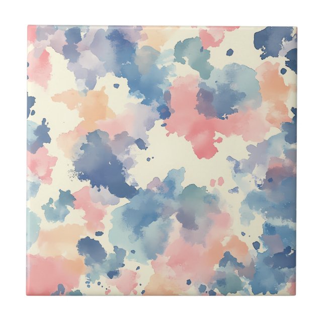 Carreau Aquarelles bleu rose (Devant)