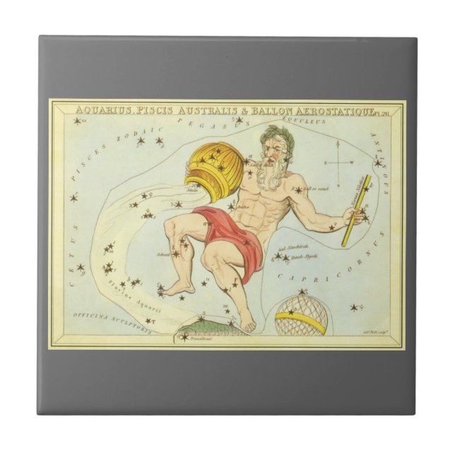 Carreau Aquarius, Constellation Vintage, miroir d'Urania (Devant)