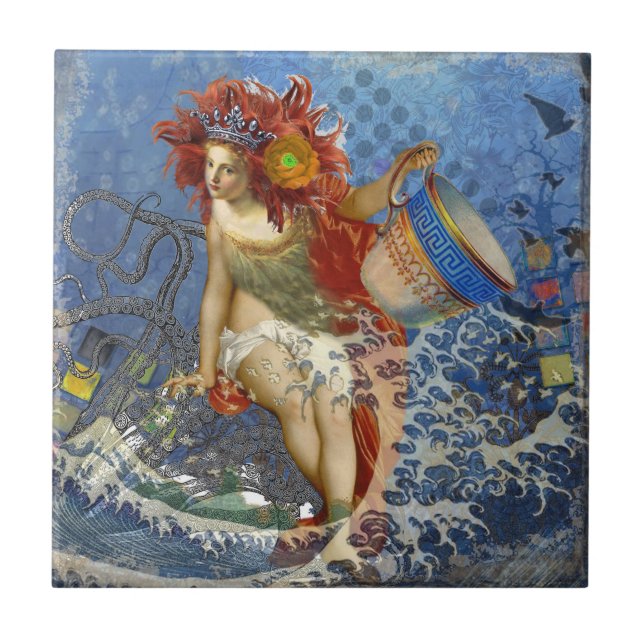 Carreau Aquarius Mermaid Bleu gothique (Devant)