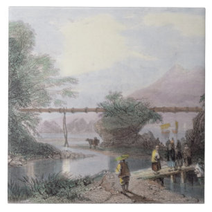 Carreau Aqueduc en bambou à Hong Kong, gravé par l'annon