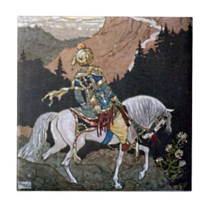 Carreau Arabian Nights Chevalier Prince sur Cheval Blanc