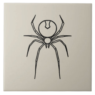 Carreau Araignée - Bone White et Bat Black