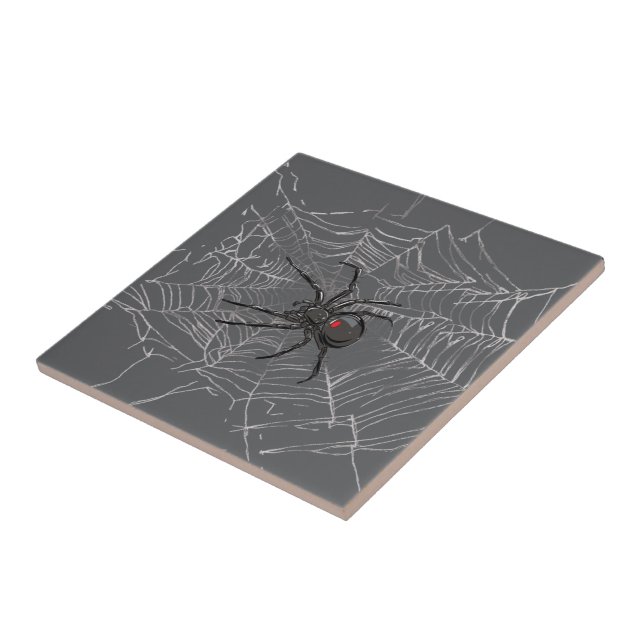 Carreau Araignée Noire Et Araignée De Toile D'Araignée (Côté)