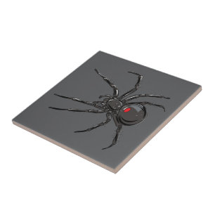 Carreau Araignée Veuve Noire Dessin Original Art 