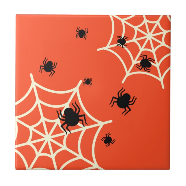 Carreau Araignées d'Halloween sur le Web (Devant)
