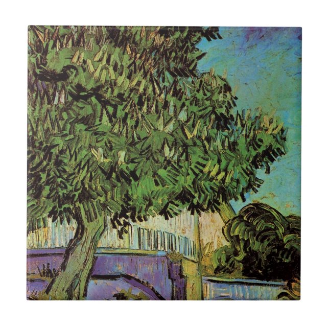 Carreau Arbre à châtaignes en fleurs par Vincent van Gogh (Devant)