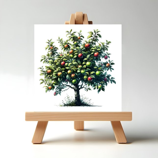 Carreau Arbre Apple (Apple Tree Ceramic Tile.)